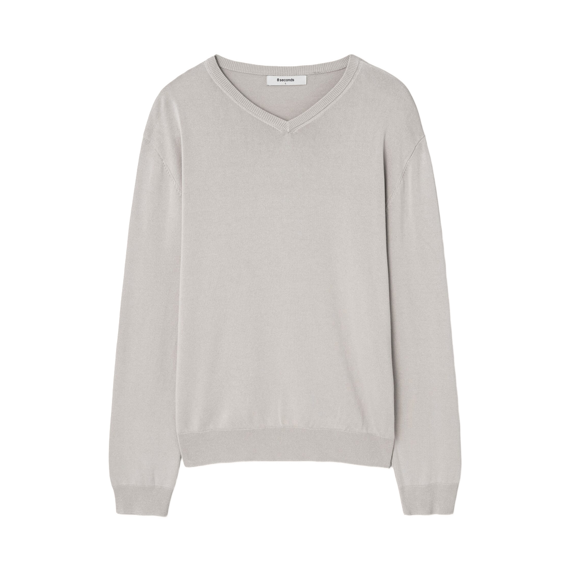 455351EQ3A 8seconds High Gauge V-Neck Knit Pullover Beige