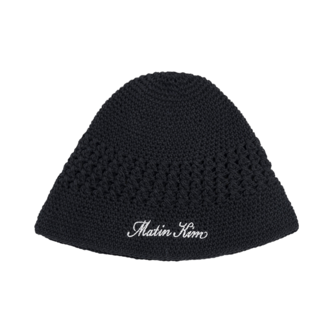 MK2634HT007MBB Matin Kim Crochet Cotton Bucket Hat In Black