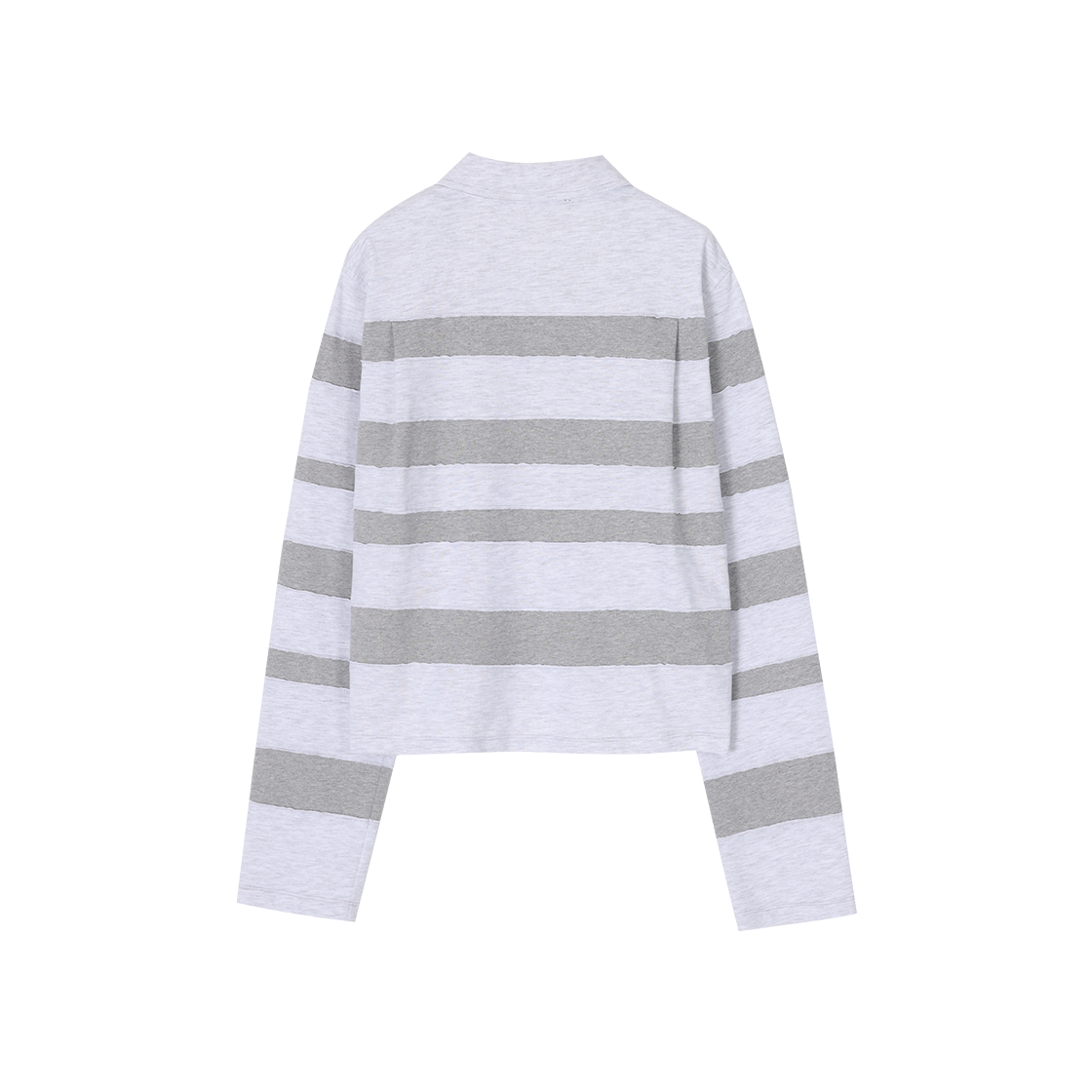 (W) 송지오 지제로 스트라이프 패치워크 롱슬리브 라이트그레이((W) SONGZIO ZZERO Stripe Patchwork Long Sleeve Light Grey) - 2