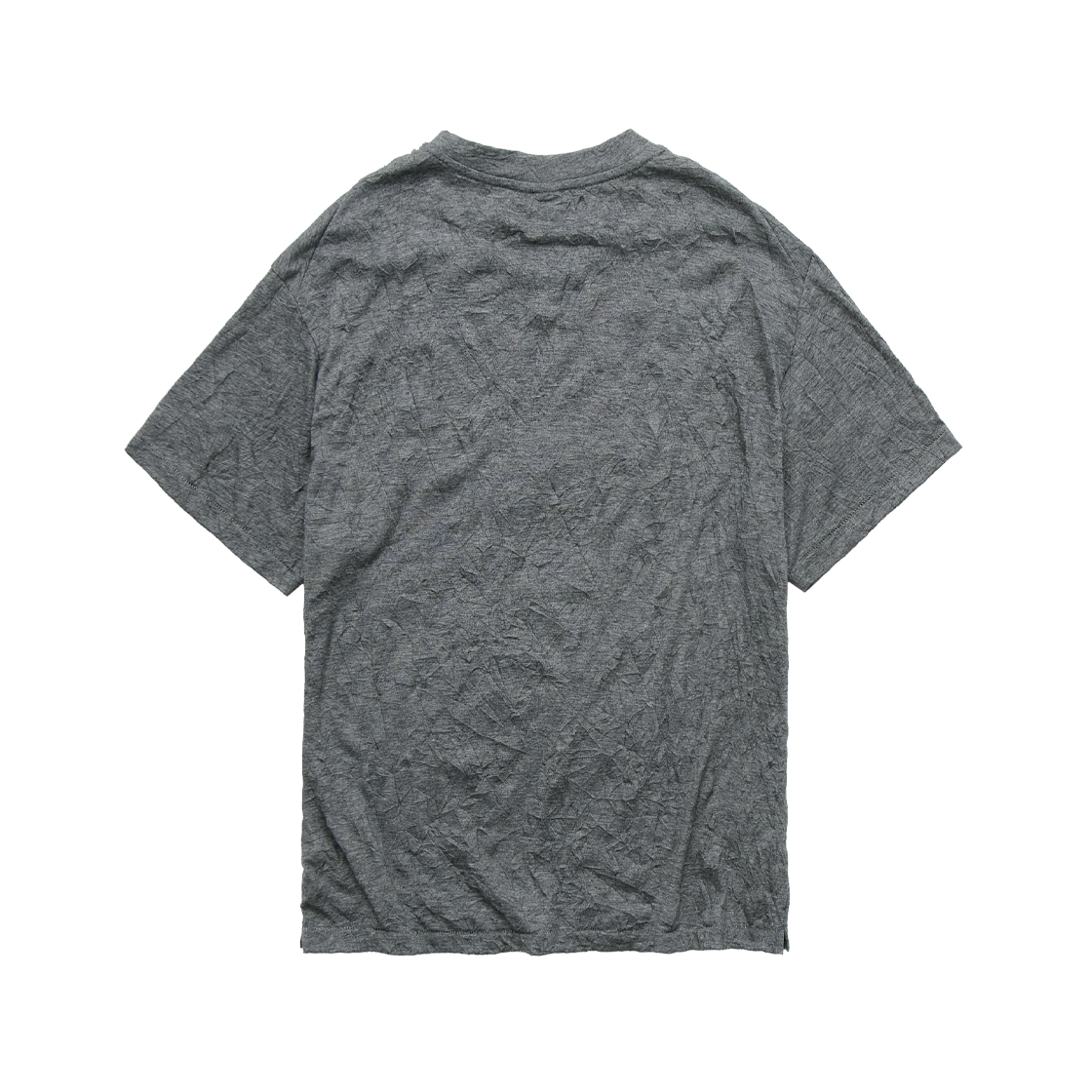 폴리테루 크리즈드 티셔츠 차콜(Polyteru Creased T-Shirt Charcoal) - 2