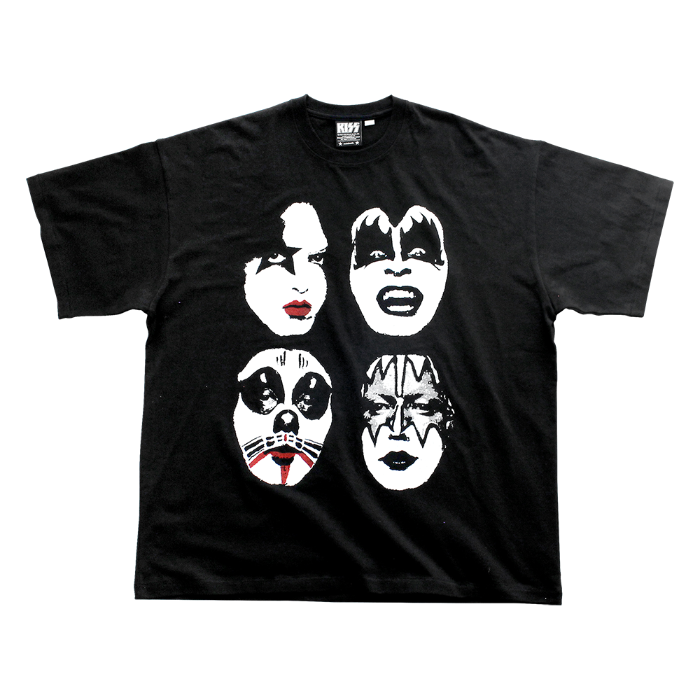메인부스 X KISS 포 페이스 오버사이즈 티셔츠 블랙(MAINBOOTH X KISS Four Faces Oversized T-shirt Black)