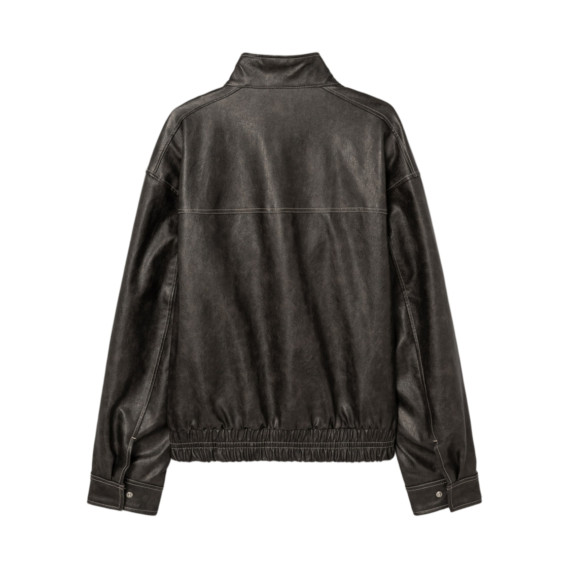 에잇세컨즈 페이크 레더 탑 스티치 점퍼 브라운(8seconds Fake Leather Top Stitch Jumper Brown) - 2