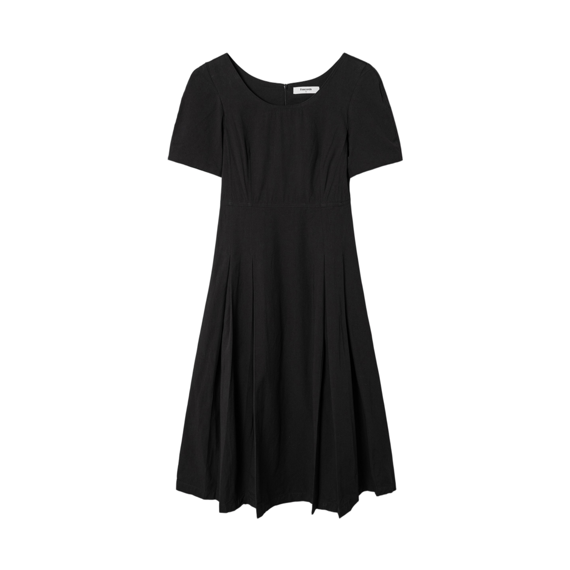 (W) 에잇세컨즈 숏슬리브 볼륨 롱 드레스 블랙((W) 8seconds Short Sleeve Volume Long Dress Black)