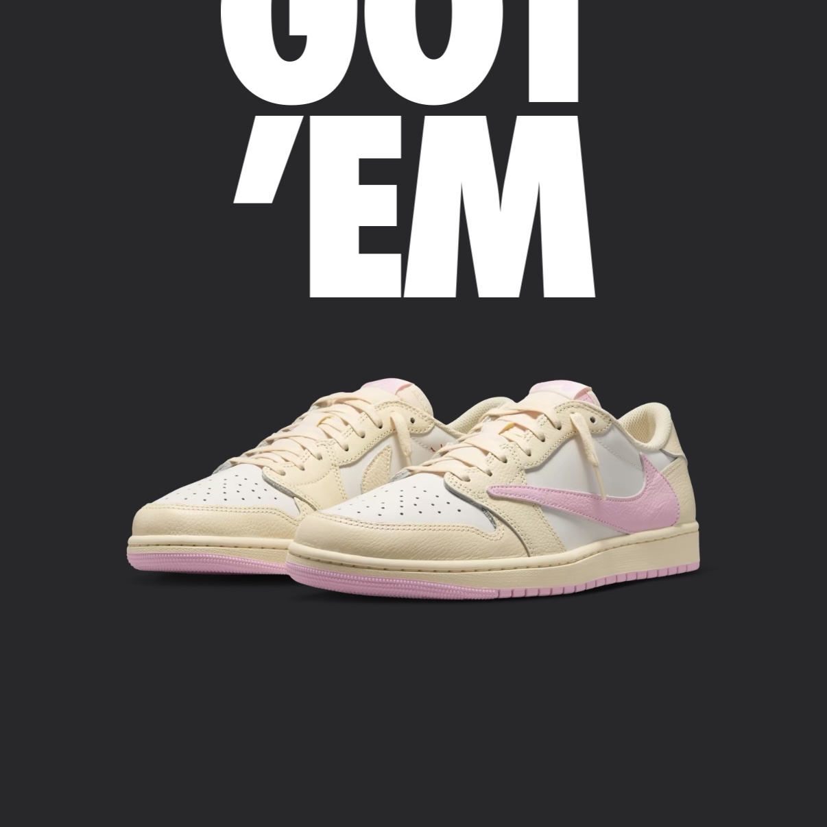 Jordan 1 x Travis Scott Retro Low OG SP Muslin Shy Pink 착용 스타일