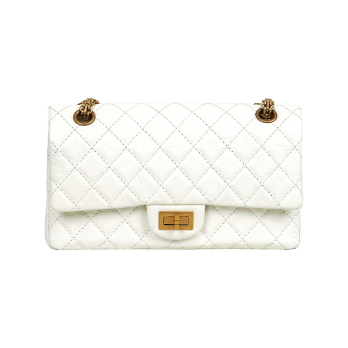 ITS4S4AERTG4 Chanel 2.55 Vintage Medium White Gold Hardware