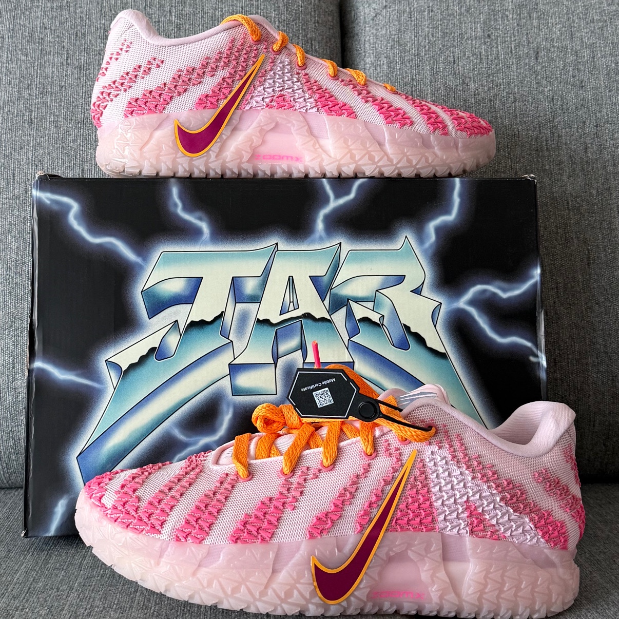 Nike Ja 3 EP Pink Foam Silt Red 착용 스타일 - 2