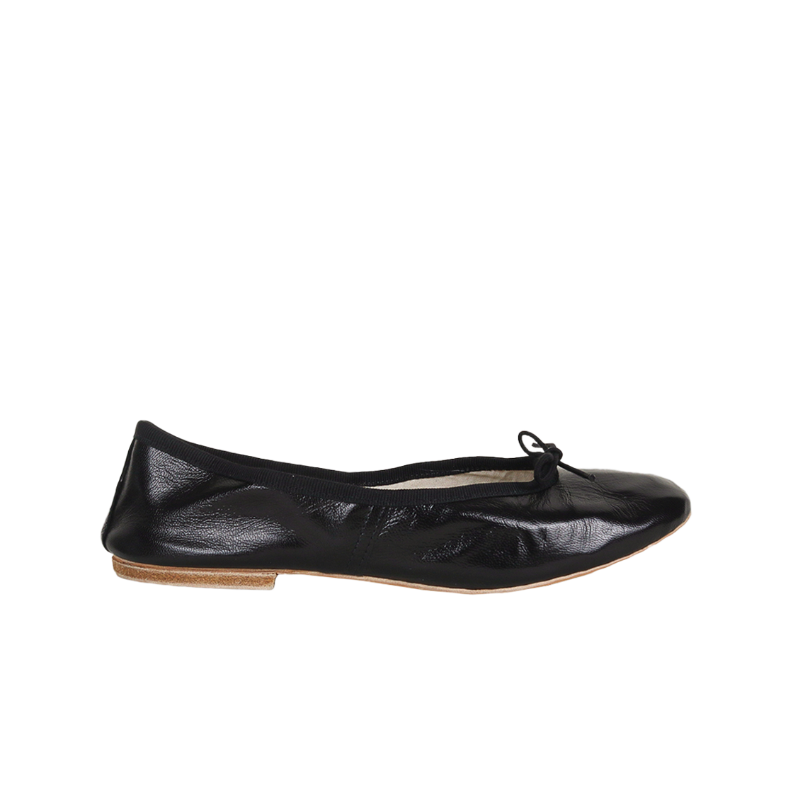 PO DS 02 [15% 쿠폰] E.Porselli Women's Leather Flat Shoes Black