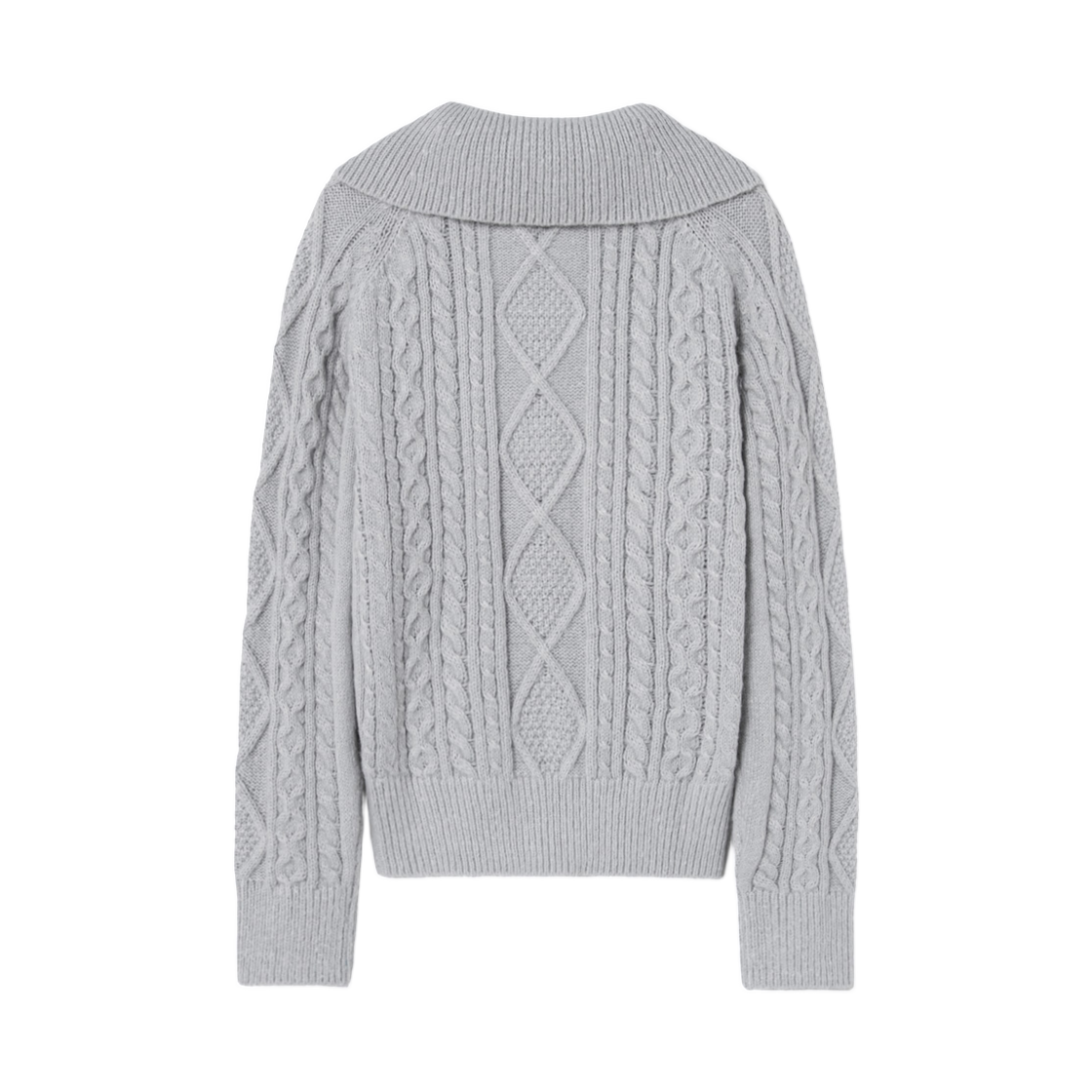 (W) 에잇세컨즈 케이블 집업 가디건 그레이 앤틱 실버((W) 8seconds Cable Zip Up Cardigan Gray Antique Silver) - 2