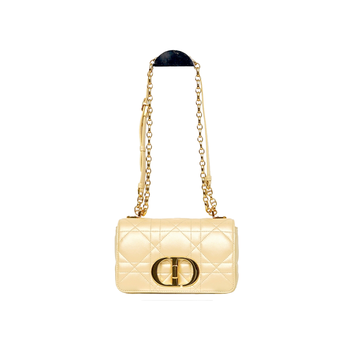 ITFDU6CHWAEP Dior Caro Small Bag in Pastel Yellow Pearl