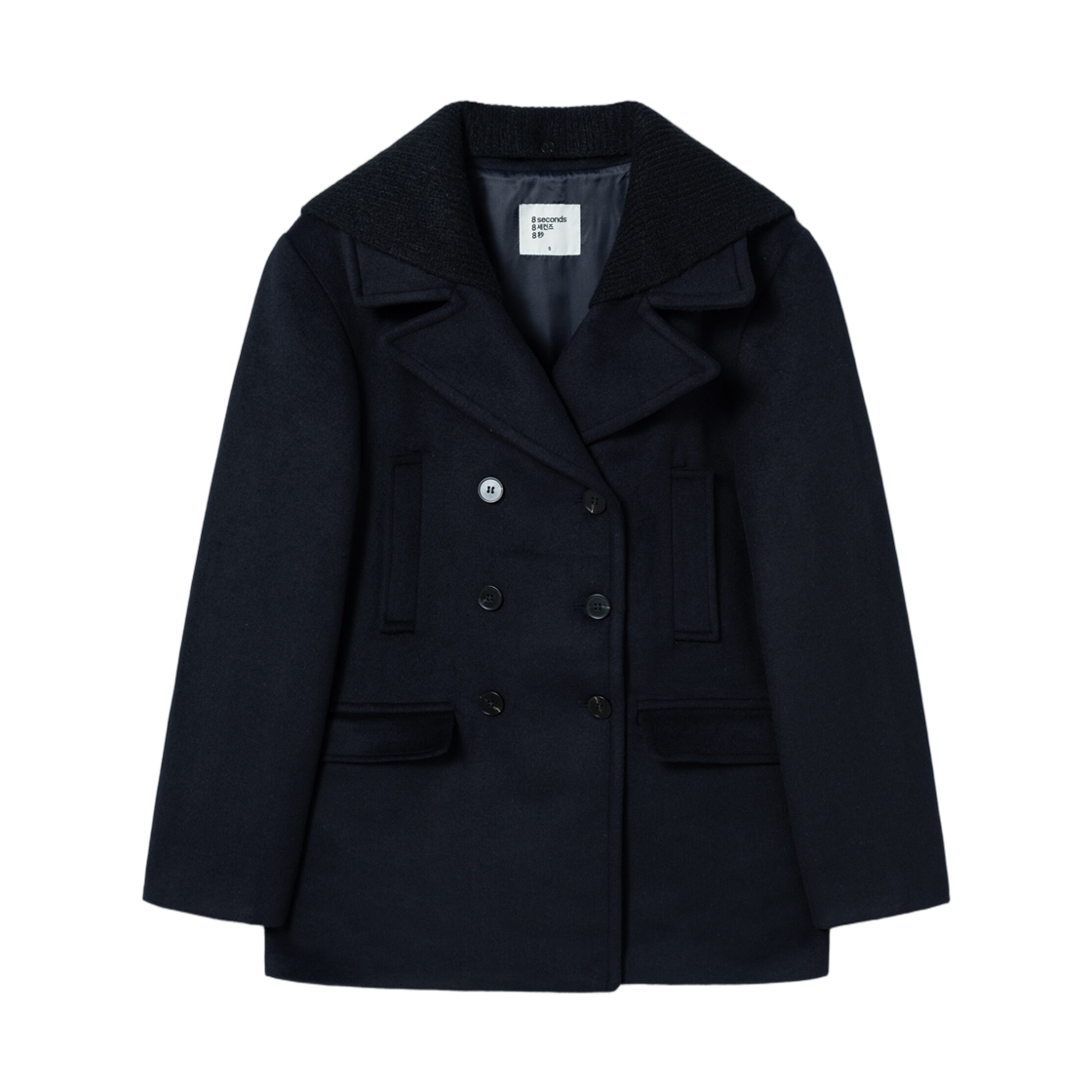 115130AQ1R (W) 8seconds Peacoat Knit Collar Navy