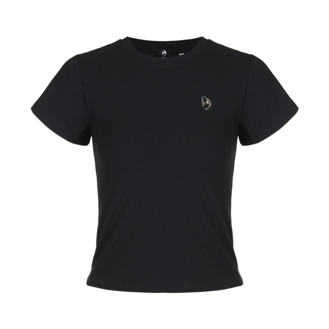 디에스엠티 우먼 메탈 로고 크롭 티셔츠 블랙(DSMT (W) Metal Logo Crop Top Black) - 1