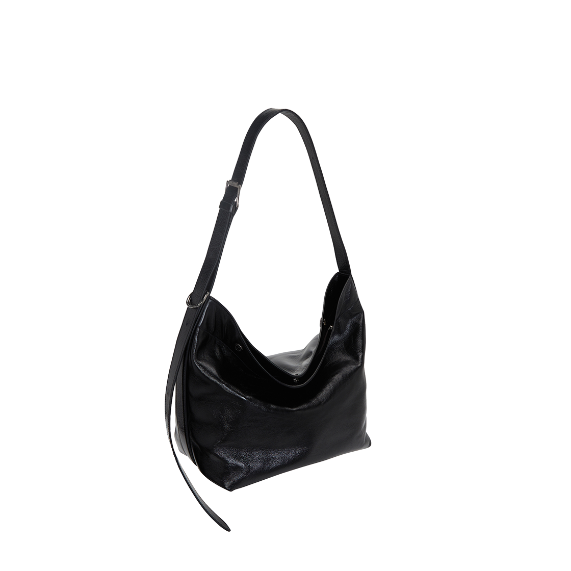P0000DOT_K vunque Perfec Button Up Soft Hobo S Black