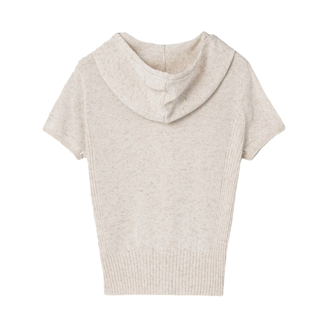 (W) 에잇세컨즈 숏슬리브 니트 후드 집업 베이지((W) 8seconds Short Sleeve Knit Hoodie Zip Up Beige) - 2