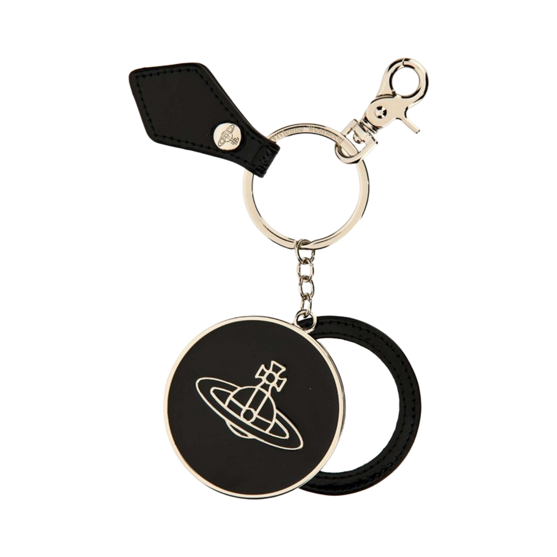 82030102U-OM000G-N401 Vivienne Westwood Shiny Patent Mirror Keyring Black