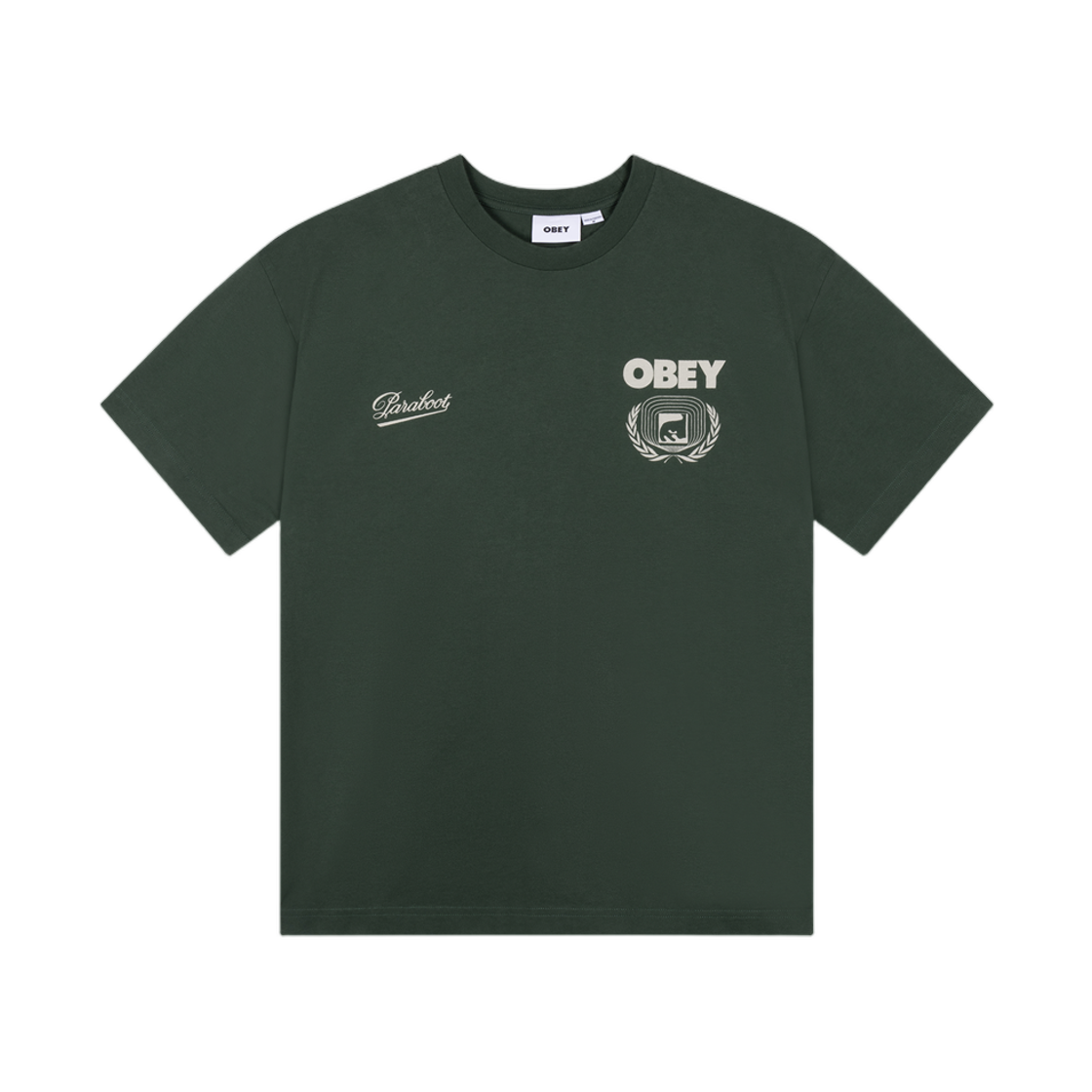 131080386 Obey Kranks T-Shirt Paraboot Green
