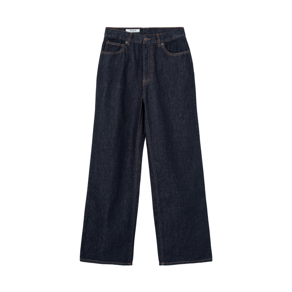 (W) 에잇세컨즈 하이 웨이스트 세미와이드 데님 네이비((W) 8seconds High Waisted Semi Wide Denim Navy)