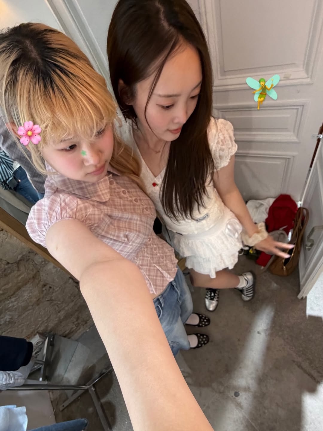 Rosefrantz Rose Lace Slim T-shirt [Ivory], Rosefrantz CanCan Ribbon Mini Skirt [White] 착용 스타일 - 6