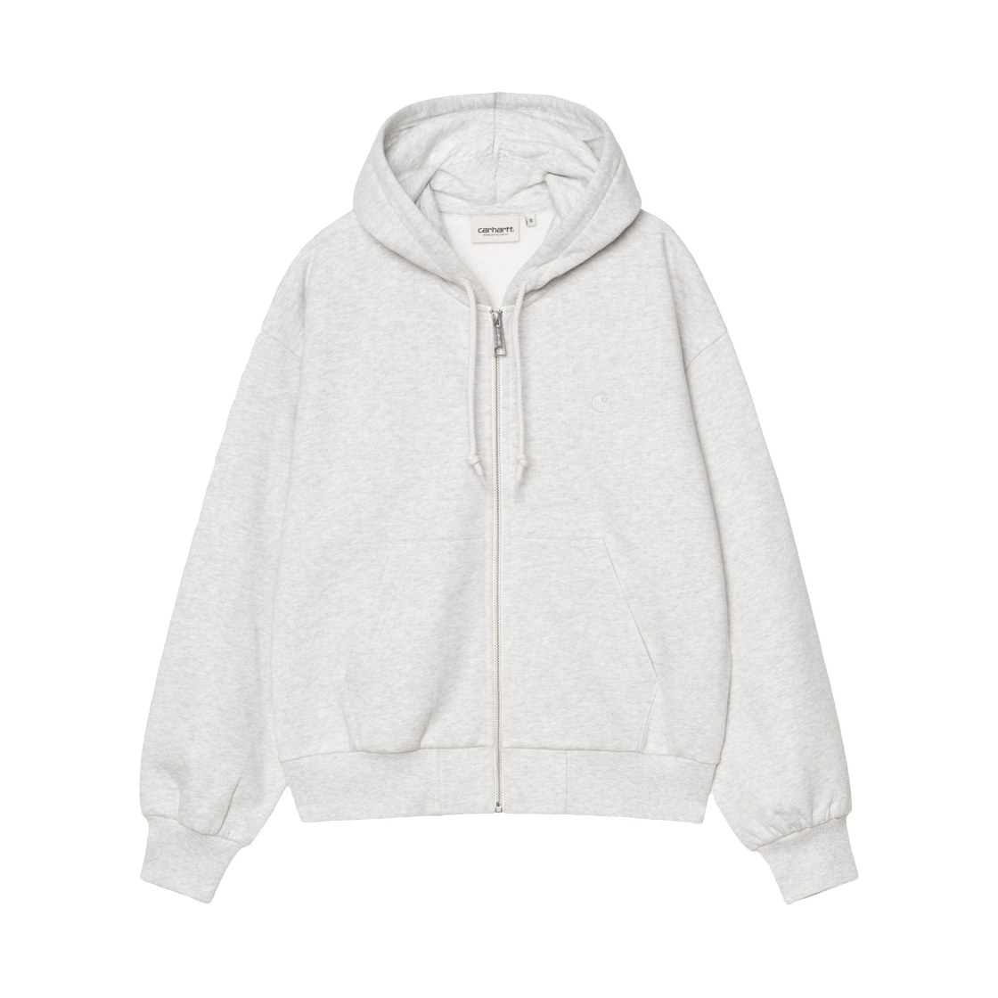 I032642-1DQ-XX (W) Carhartt WIP Hooded Casey Jacket Ash Heather Silver