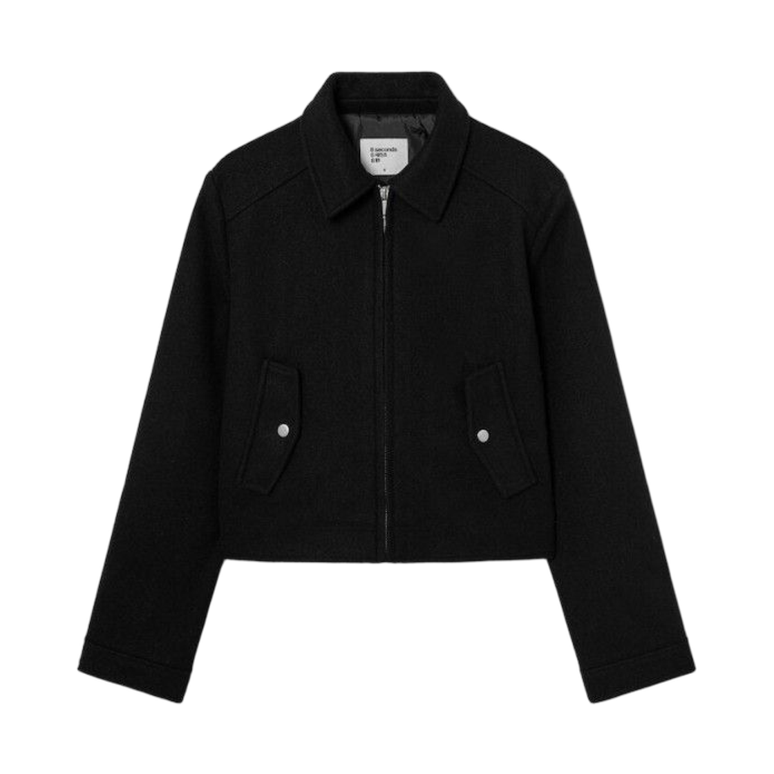 (W) 에잇세컨즈 스탠 칼라 집업 자켓 블랙((W) 8seconds Stan Collar Zip Up Jacket Black) - 1