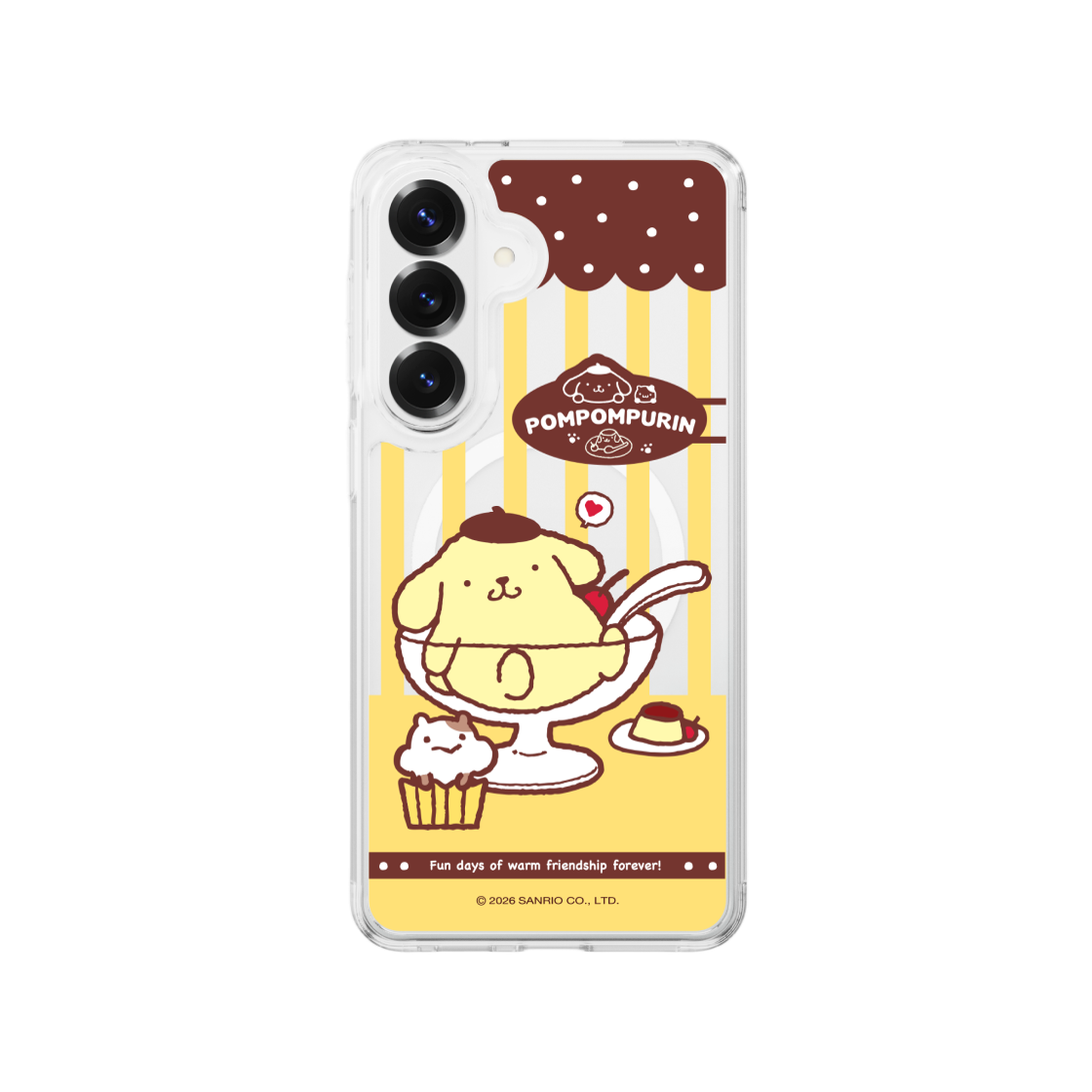 폼폼푸린 카페 스타일 클리어 마그넷 케이스 for Galaxy S26 Series(POMPOMPURIN Cafe Style Clear Magnet Case for Galaxy S26 Series) - 3