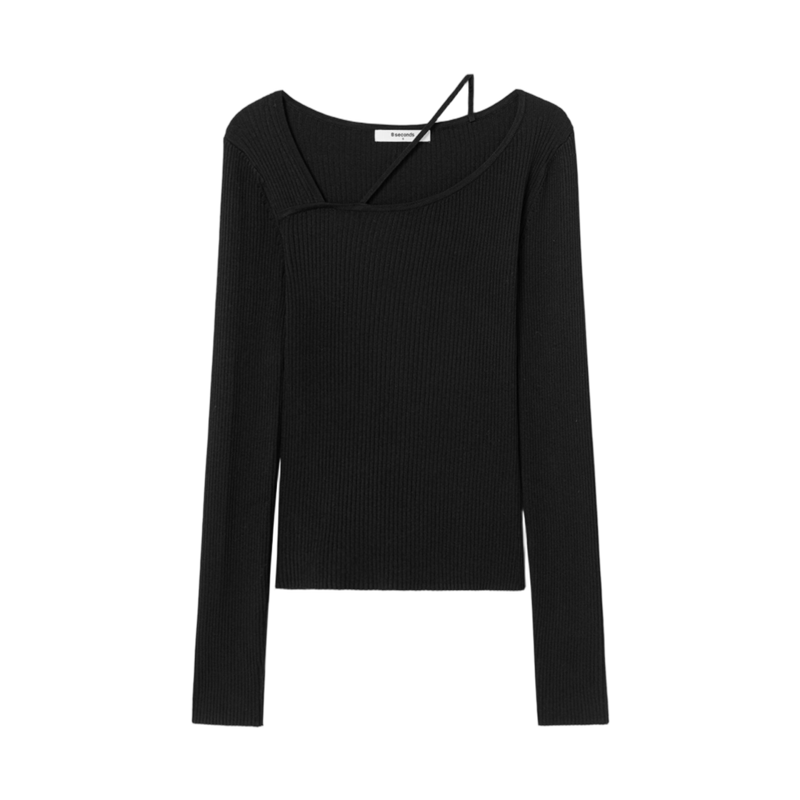 325351LY65 (W) 8seconds Neck Point Long Sleeve Pullover Black