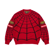Supreme x Vanson Leathers Spider-Man Sweater Red - 26SS
