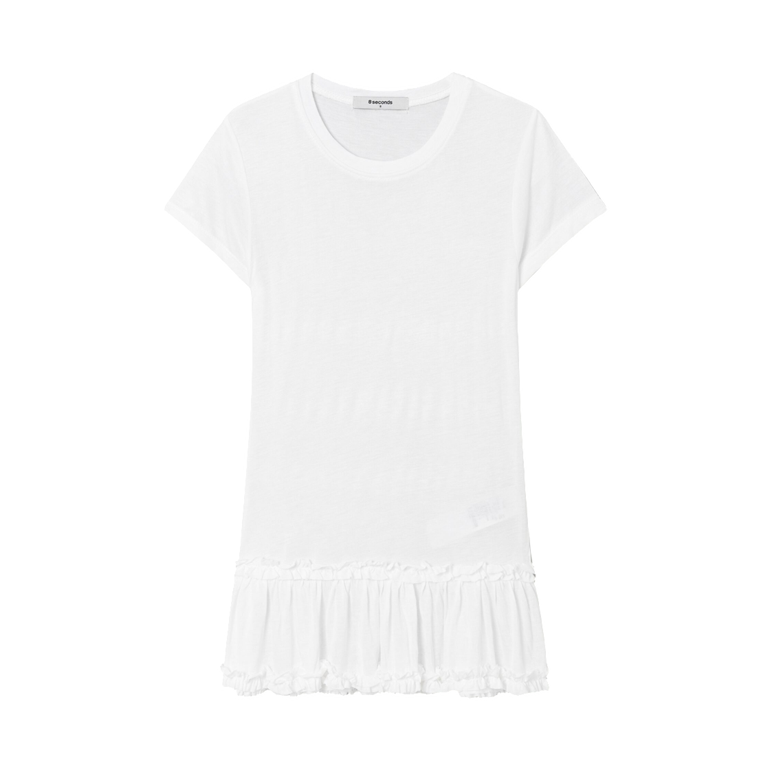 125442MQD1 (W) 8seconds Frill Short Sleeve Jersey Top White