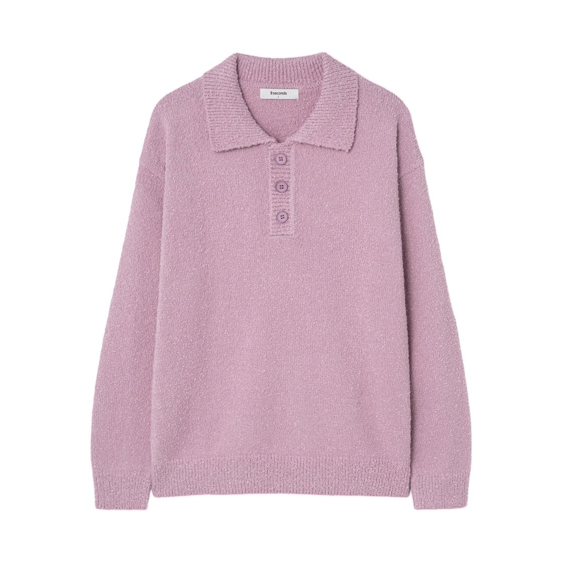 에잇세컨즈 소프트 부클 칼라 니트 핑크(8seconds Soft Boucle Collar Knit Pink)