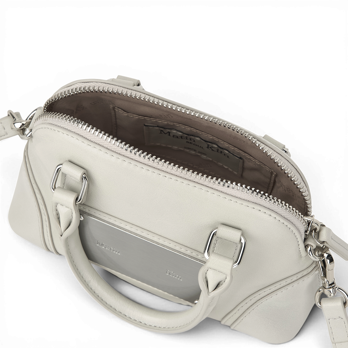 마뗑킴 커브 집 미니 백 라이트 그레이(Matin Kim Curve Zip Mini Bag In Light Grey) - 5
