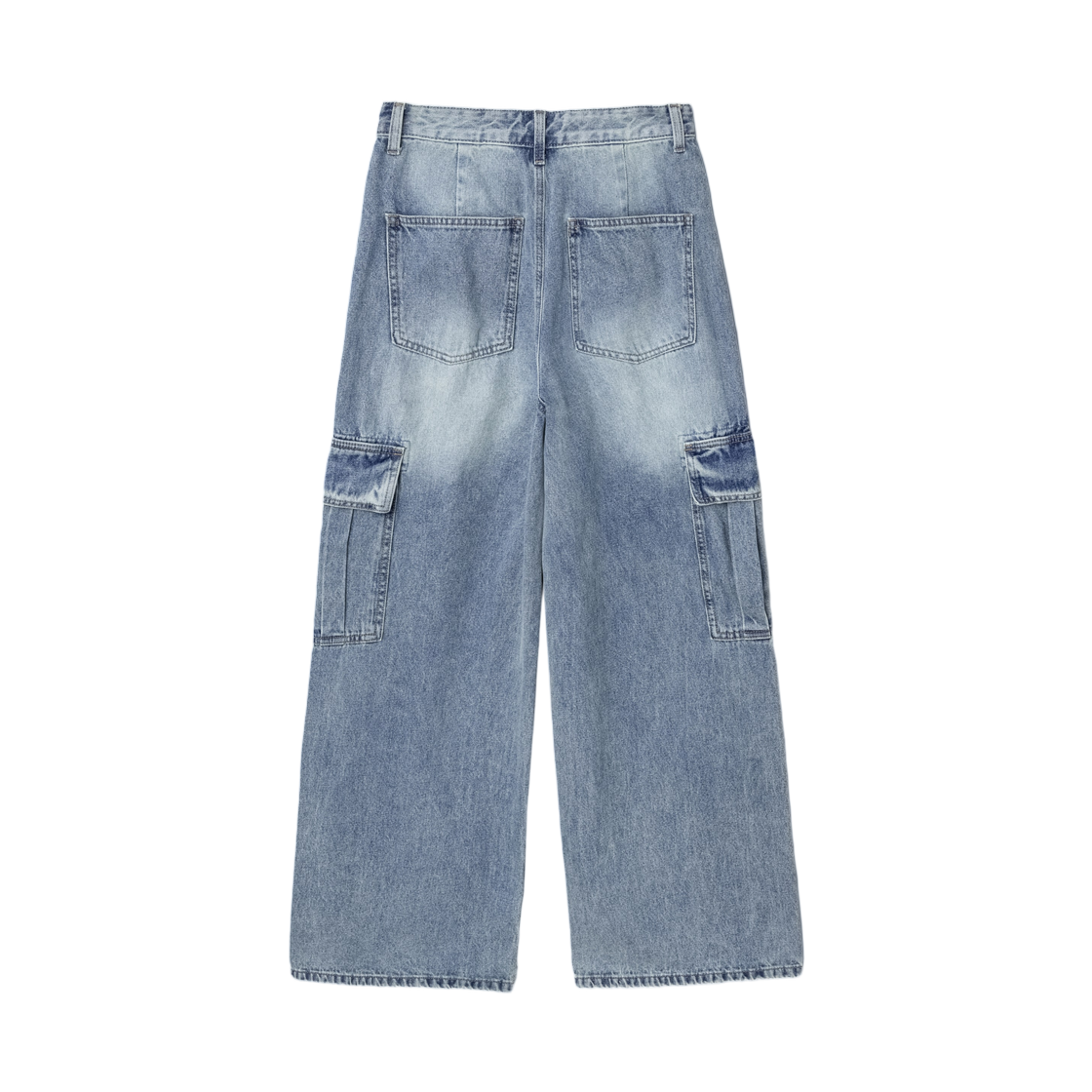 (W) 에잇세컨즈 카고 워싱 와이드 데님 스카이 블루((W) 8seconds Cargo Washing Wide Denim Sky Blue) - 2