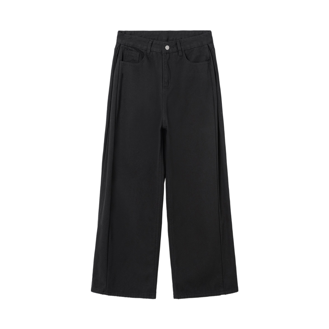 (W) 에잇세컨즈 사이드 턱 코튼 플리스 팬츠 블랙((W) 8seconds Side Tuck Cotton Fleece Pants Black)