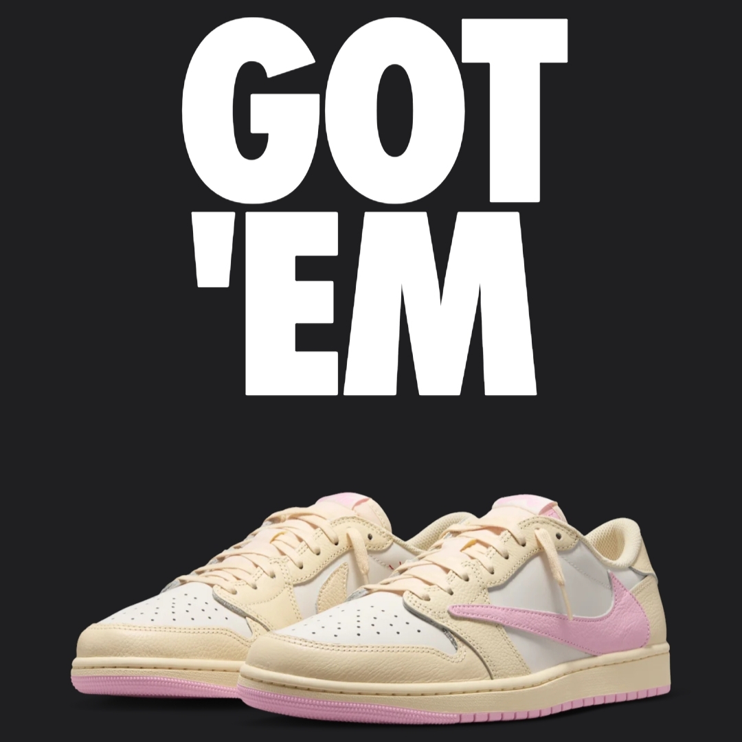 Jordan 1 x Travis Scott Retro Low OG SP Muslin Shy Pink 착용 스타일