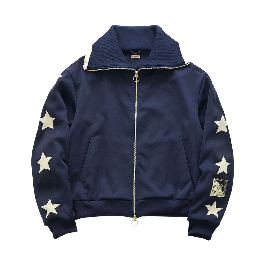 K2604LC124 Kapital Smooth Jersey Sailor Track Jacket Betsy Ross Navy Natural