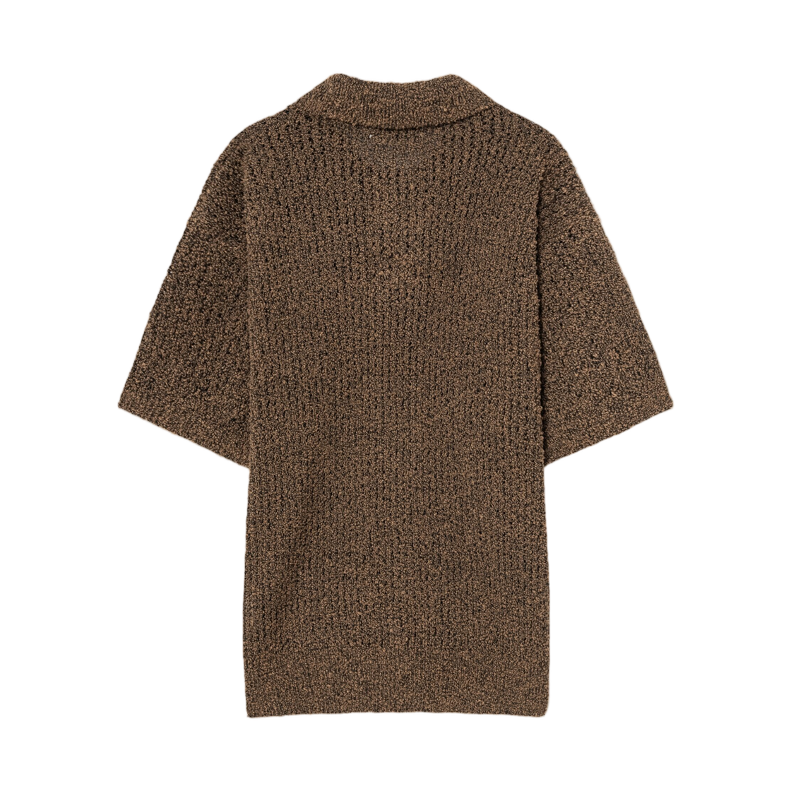 에잇세컨즈 투톤 부클 칼라 숏슬리브 니트 브라운(8seconds Two Tone Boucle Collar Short Sleeve Knit Brown) - 2
