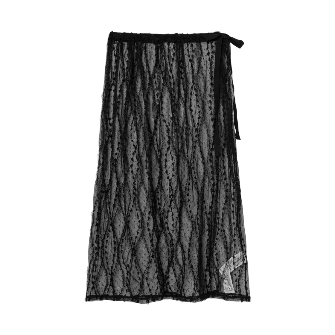(W) 에잇세컨즈 레이스 레이어드 롱 스커트 블랙((W) 8seconds Lace Layered Skirt Black) - 1
