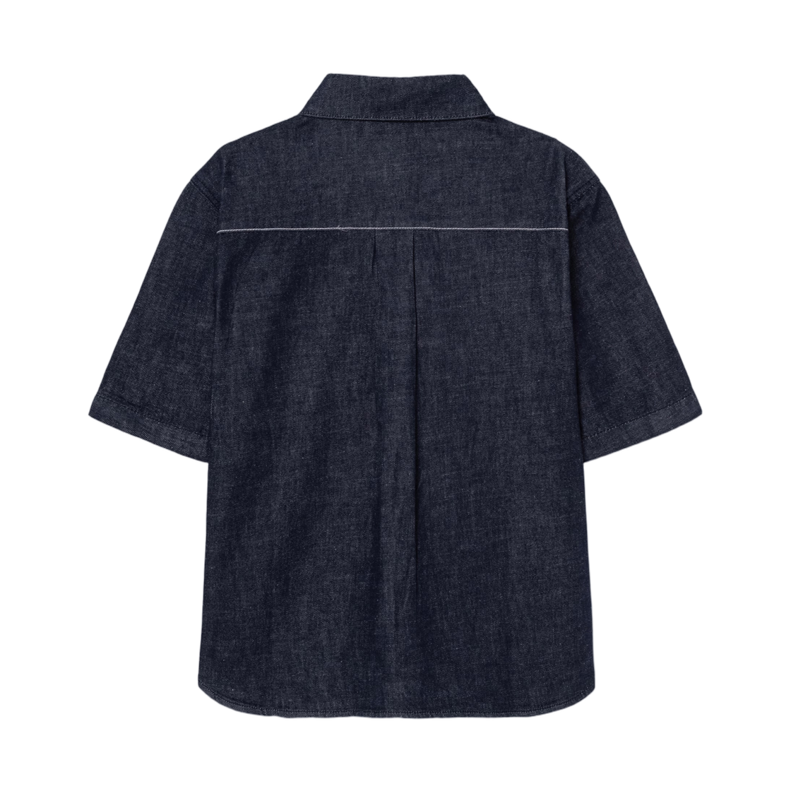 (W) 에잇세컨즈 데님 숏슬리브 셔츠 네이비((W) 8seconds Denim Short Sleeve Shirt Navy) - 2