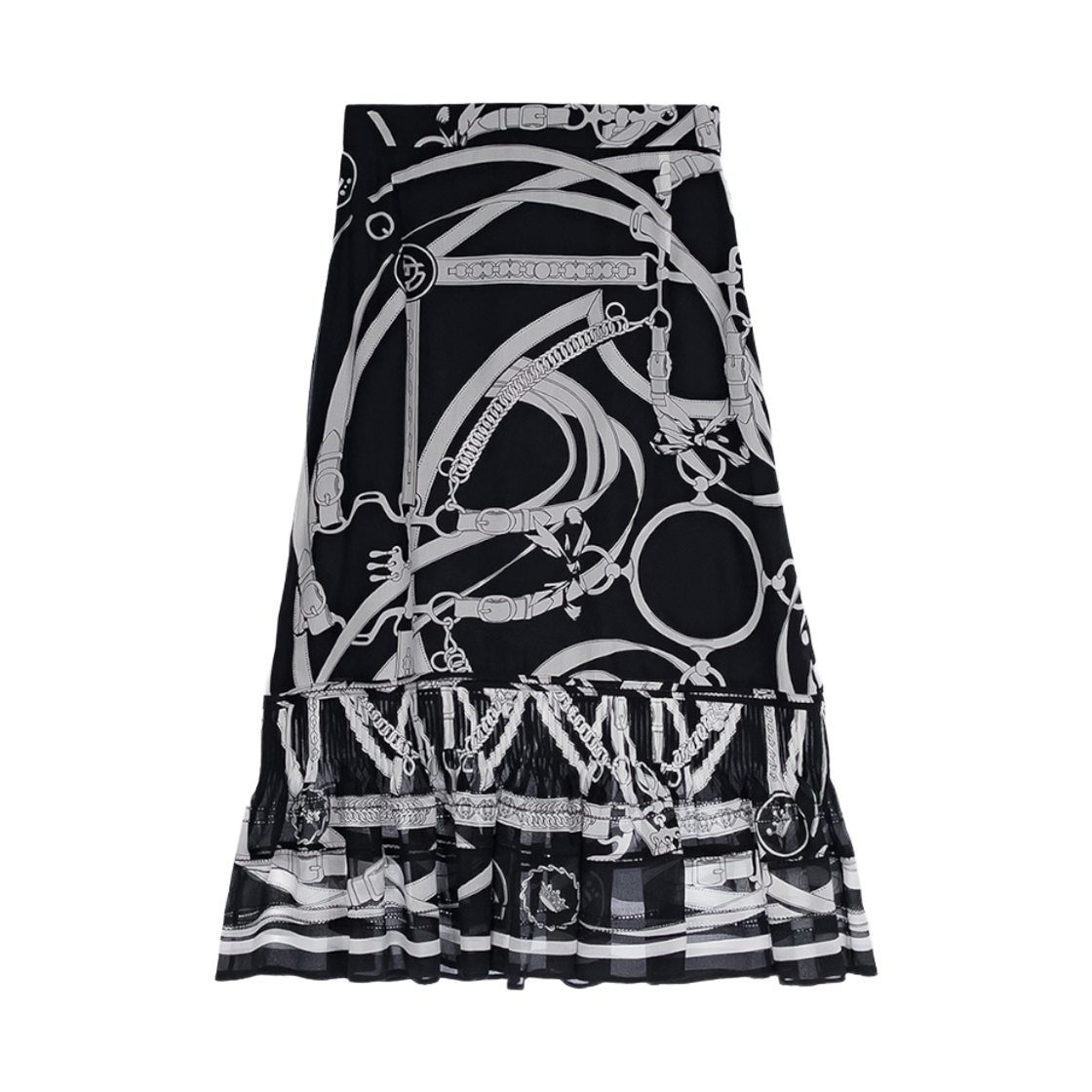 에르메스 프롬나드 두 마틴 프릴 스커트 36 블랙 (6HA0557)(Hermes Promenade du Martin Frill Skirt Black) - 1