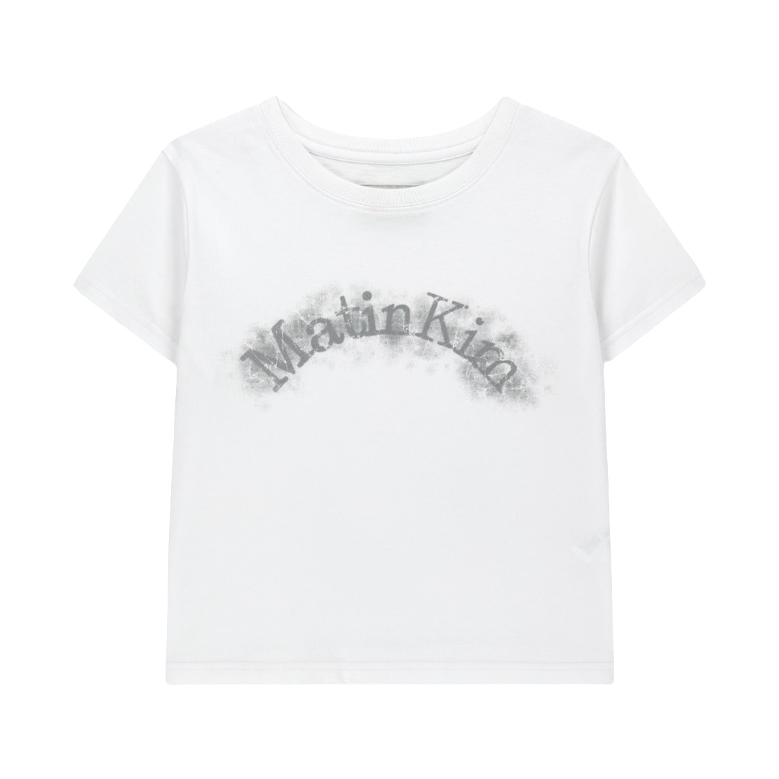 MK2634TS021MWH (W) Matin Kim Arch Logo Crop Top In White