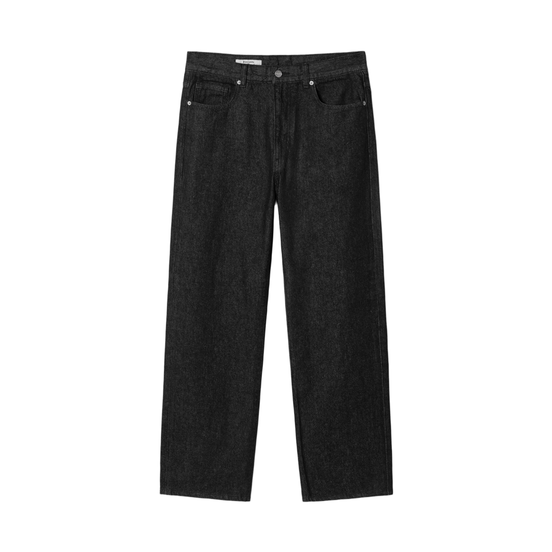 425221LPT5 8seconds Loose Straight Fit Denim Pants Black