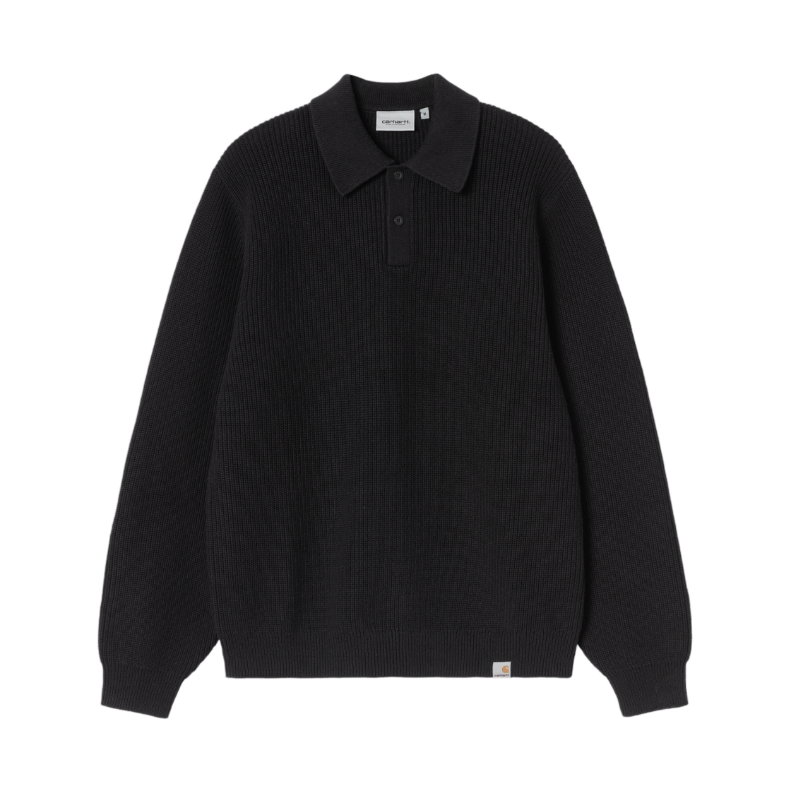 I036858-89-XX Carhartt WIP L/S Miles Polo Black