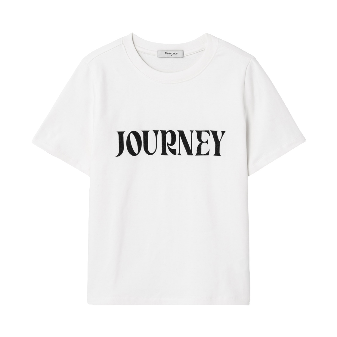 355142LY91 (W) 8seconds Fleece Short Sleeve Lettering T-Shirt White