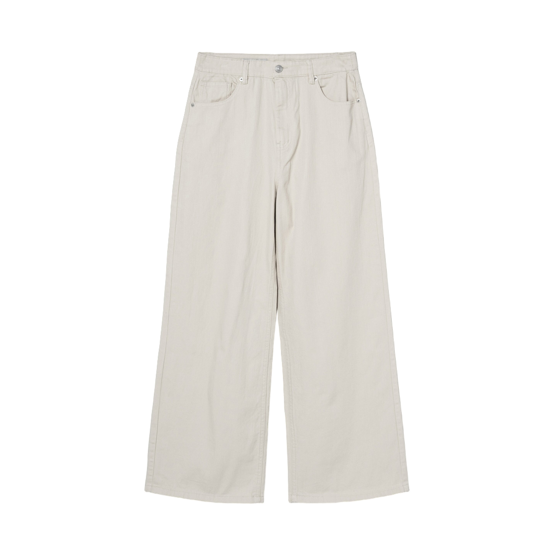(W) 에잇세컨즈 코튼 라이트웨이트 세미와이드 팬츠 아이보리((W) 8seconds Cotton Lightweight Semi Wide Pants Ivory) - 1