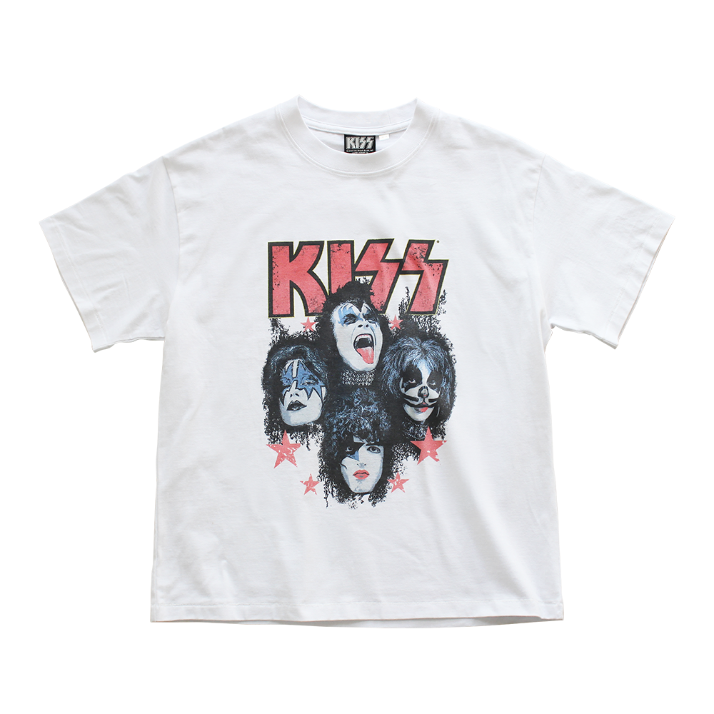 메인부스 X KISS 슈팅스타 티셔츠 화이트(MAINBOOTH X KISS Shooting Star T-shirt White)