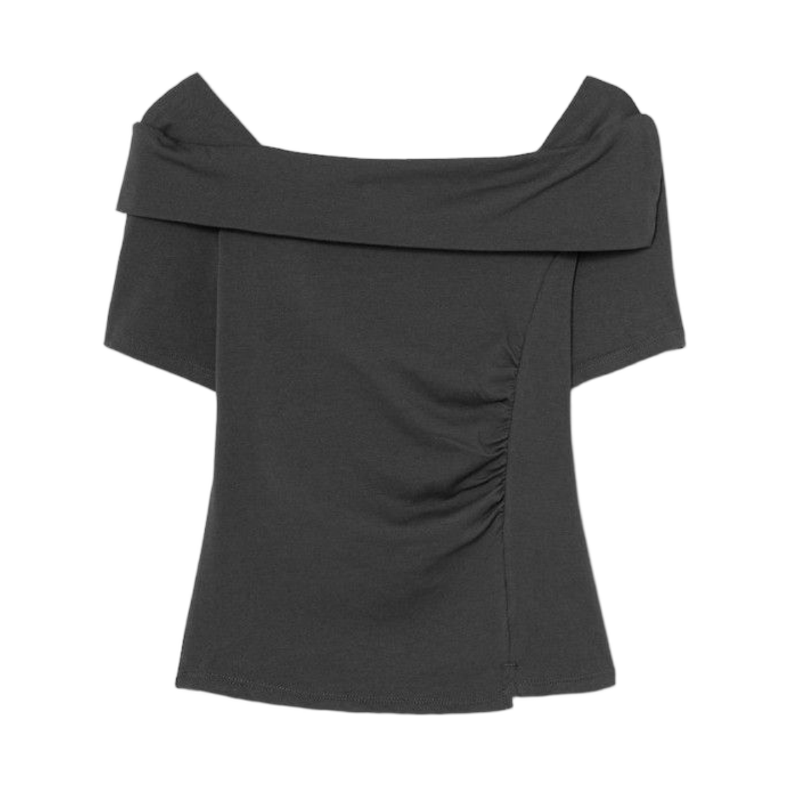 (W) 에잇세컨즈 언밸런스 셔링 저지 탑 애쉬((W) 8seconds Unbalance Shirring Jersey Top Ash)