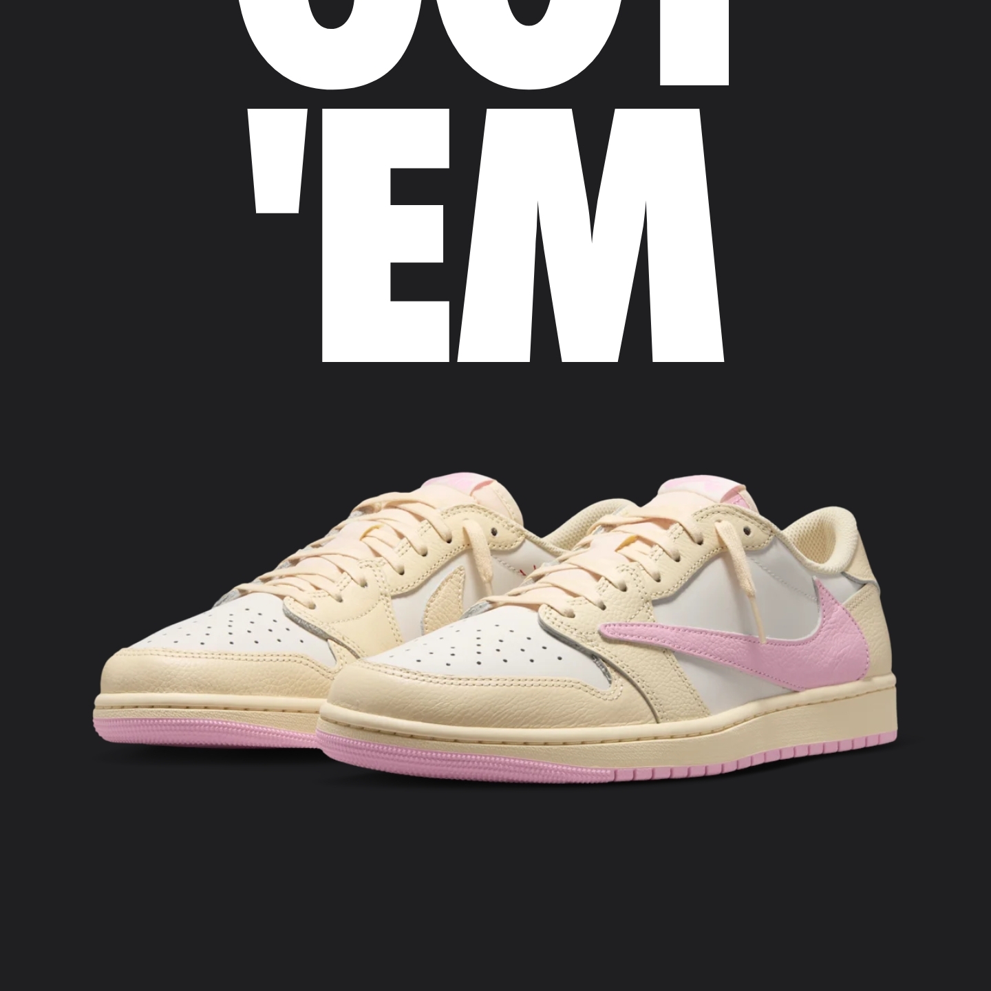 Jordan 1 x Travis Scott Retro Low OG SP Sail Tropical Pink 착용 스타일 - 2