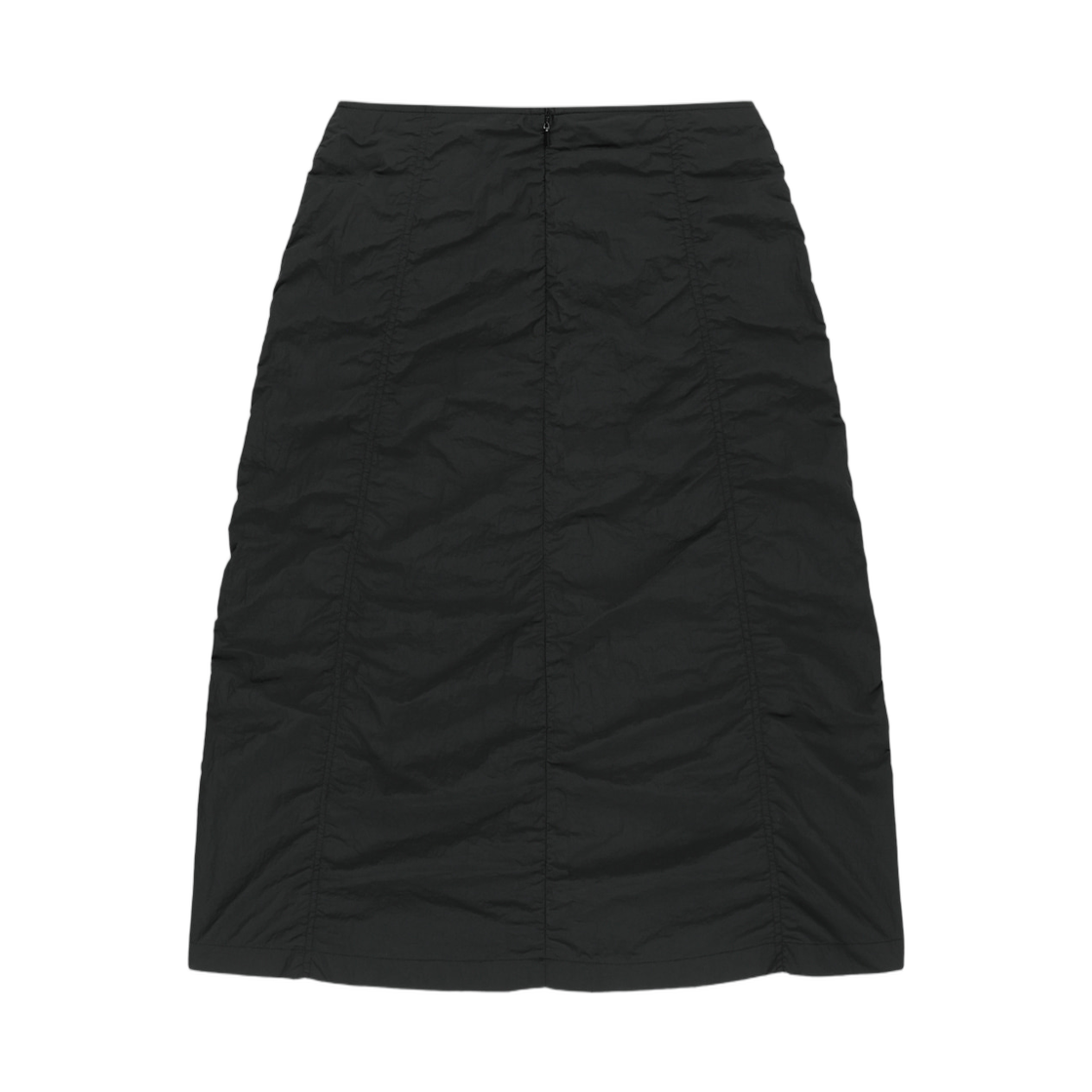 (W) 마뗑킴 나일론 셔링 미디 스커트 블랙((W) Matin Kim Nylon Shirring Midi Skirt In Black) - 2