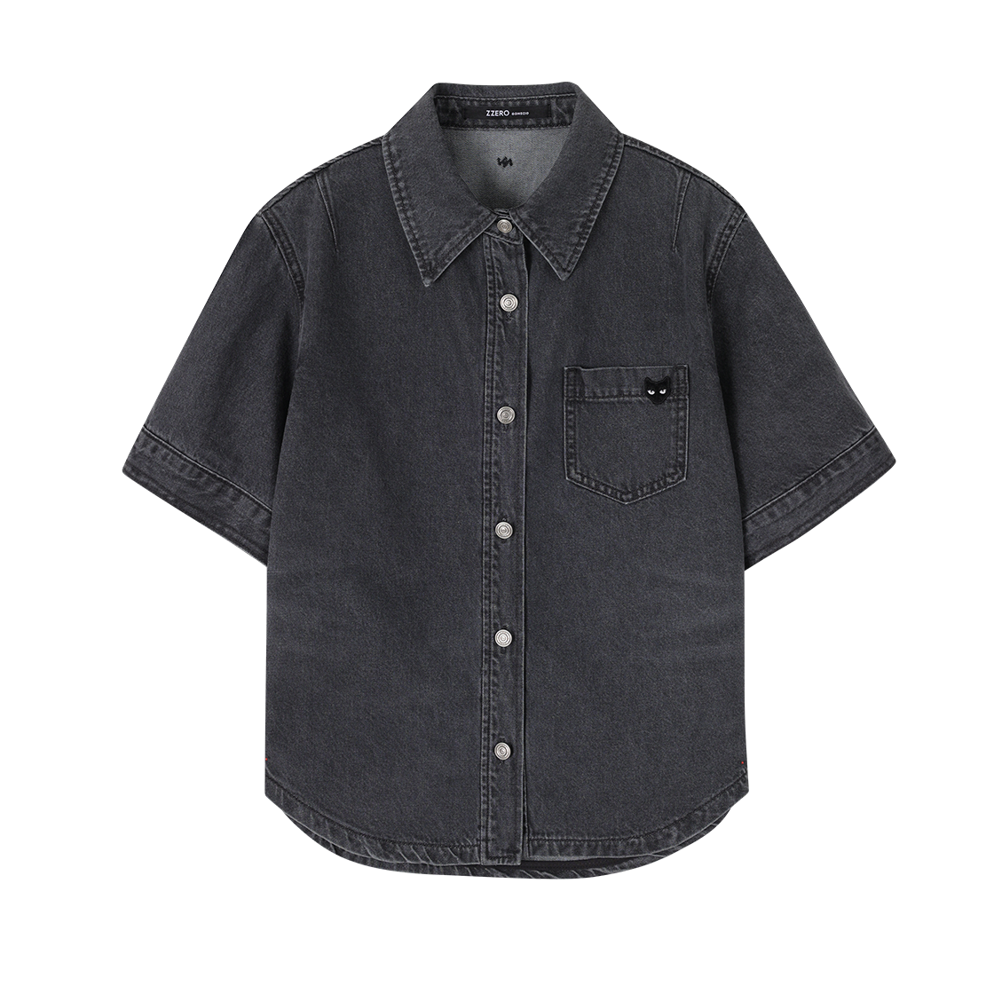 WI3SH870BK (W) SONGZIO ZZERO Panther Denim Half Shirt Black