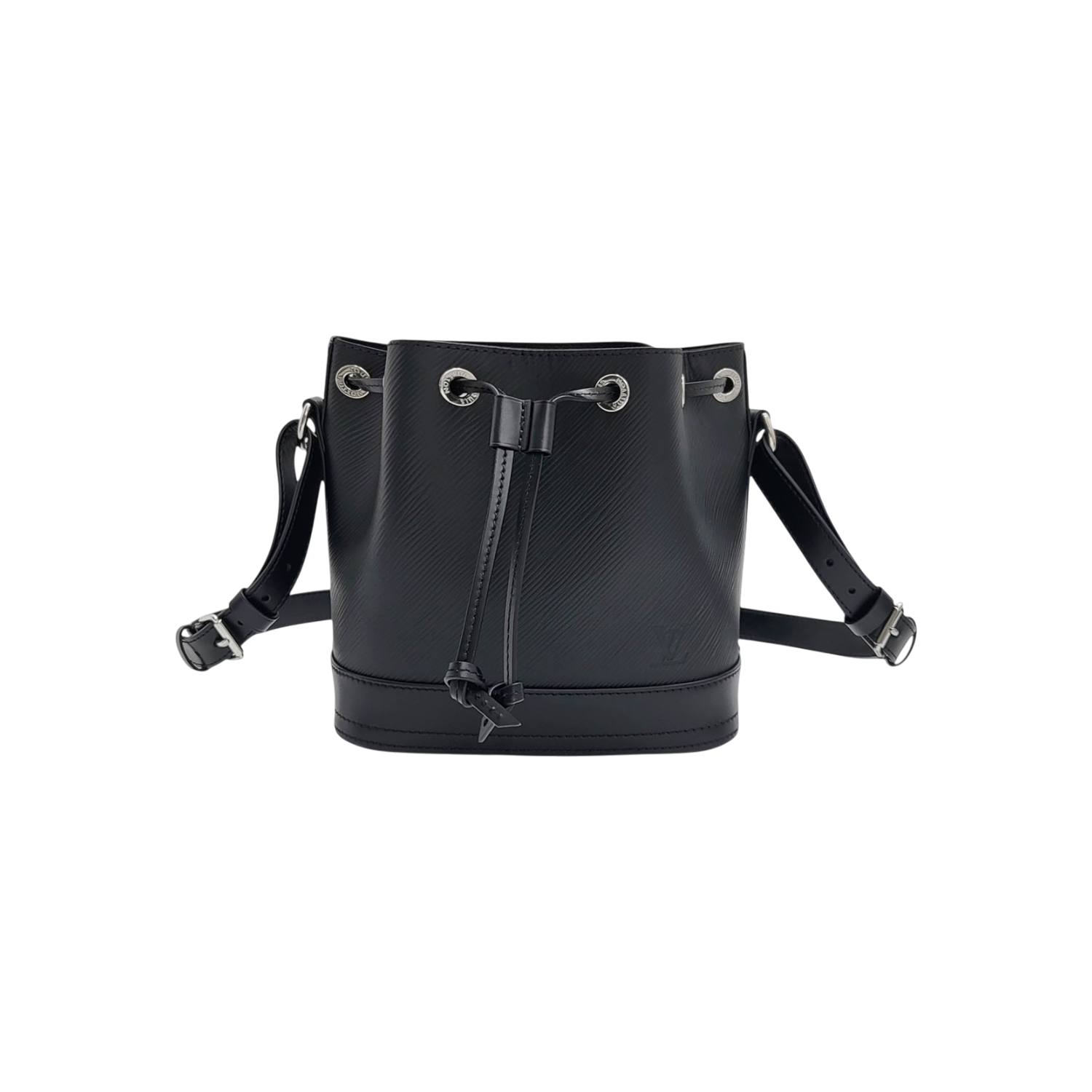 ITGC5RVDAF38 Louis Vuitton Black Epi Noe BB Bucket Shoulder Bag Chip