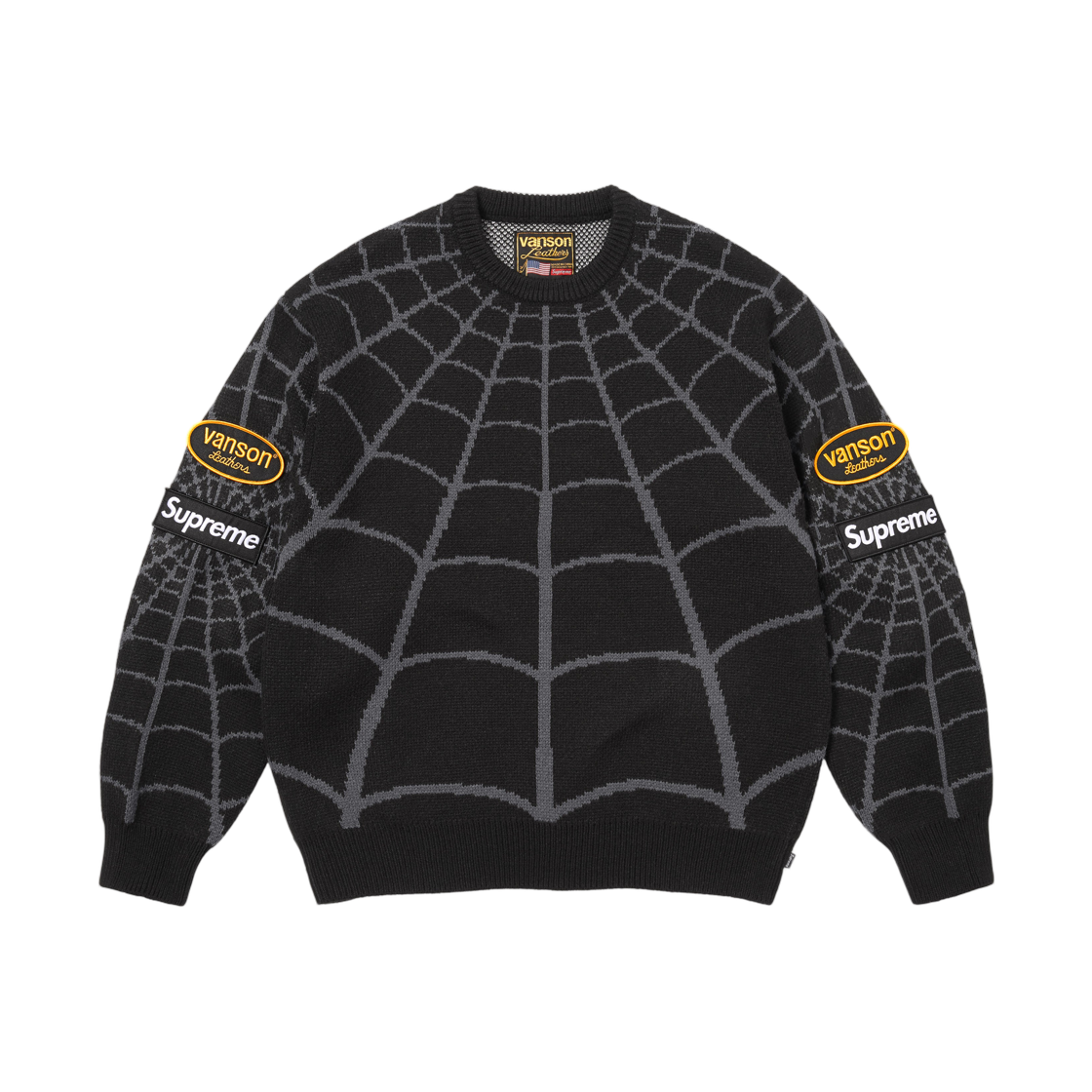슈프림 x 밴슨 레더 스파이더맨 스웨터 블랙 - 26SS(Supreme x Vanson Leathers Spider-Man Sweater Black - 26SS) - 1