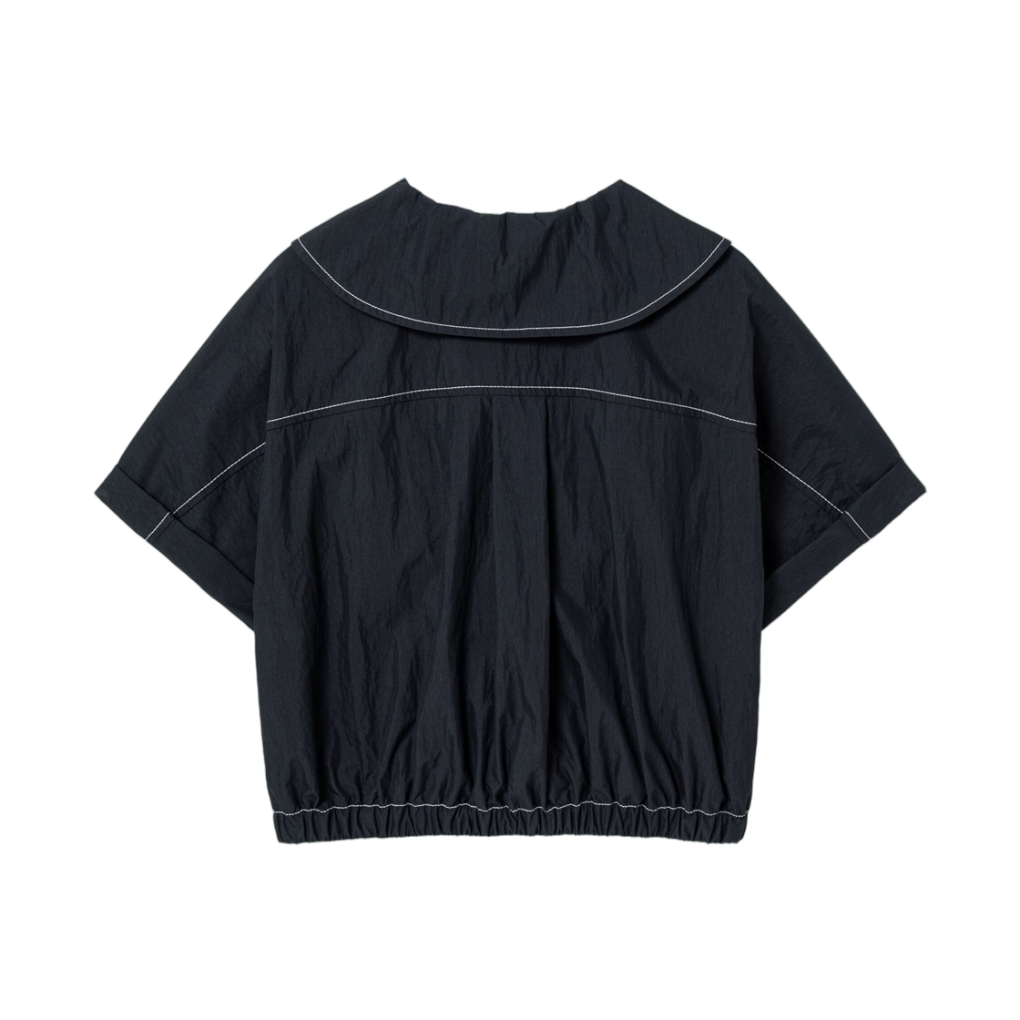 (W) 에잇세컨즈 스티치 숏슬리브 블루종 네이비((W) 8seconds Stitch Short Sleeve Blouson Navy) - 2
